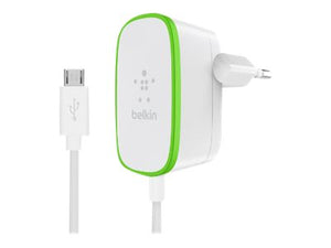BELKIN WALL CHARGER WITH WIRED MICRO-USB CABLE 2.4A/12W WHITE