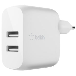 Belkin Dual Usb-A Wall Charger W/Lightning Cable 1M 24W White